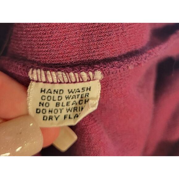 Vintage Liz Claiborne Sweater Vest Medium Burgundy Velour Stretch Retro 70s Top - Picture 7 of 7